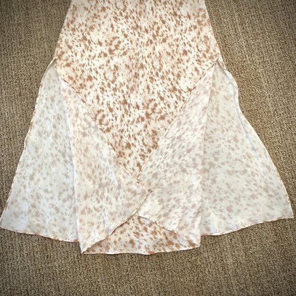 J. Crew NWT Drapey Cupro Flared Skirt in Speckled Animal Print, Small - Picture 6 of 10